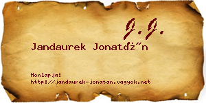 Jandaurek Jonatán névjegykártya